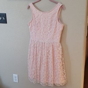 Women's Large Pink Lace Flower Dress
